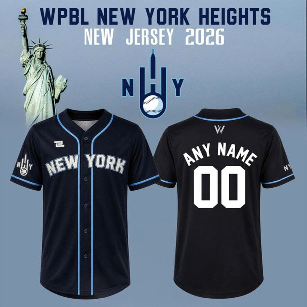 Personalized New York Heights WPBL New 2026 Season Away Baseball Jersey NY Heights Merch - Loomnari