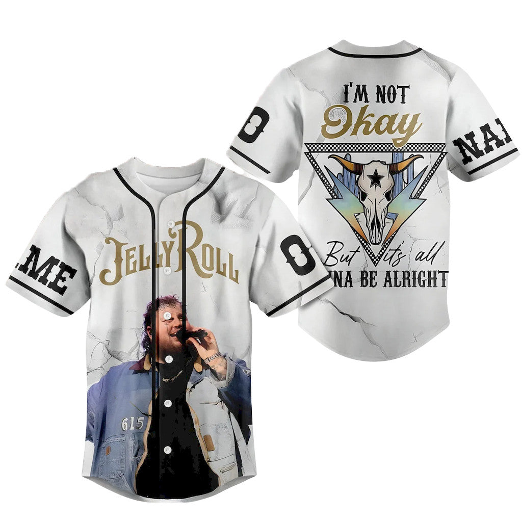 Personalized Jelly Roll Gonna Be Alright Jersey 2026 Jelly Roll Merch Gift For Music Lovers - Loomnari