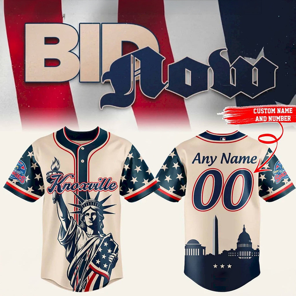 Personalized Knoxville Smokies 4Th Of July Independence Day Baseball Jersey Smokies Merch 2026 - Loomnari