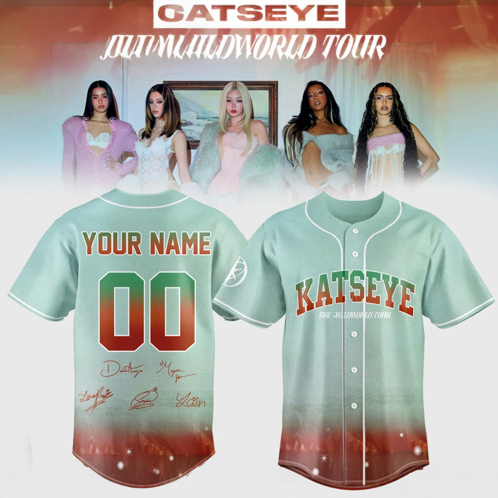 Personalized KATSEYE The Wild World Tour Baseball Jersey 2026 KATSEYE Merch Gift For Music Fans - Loomnari