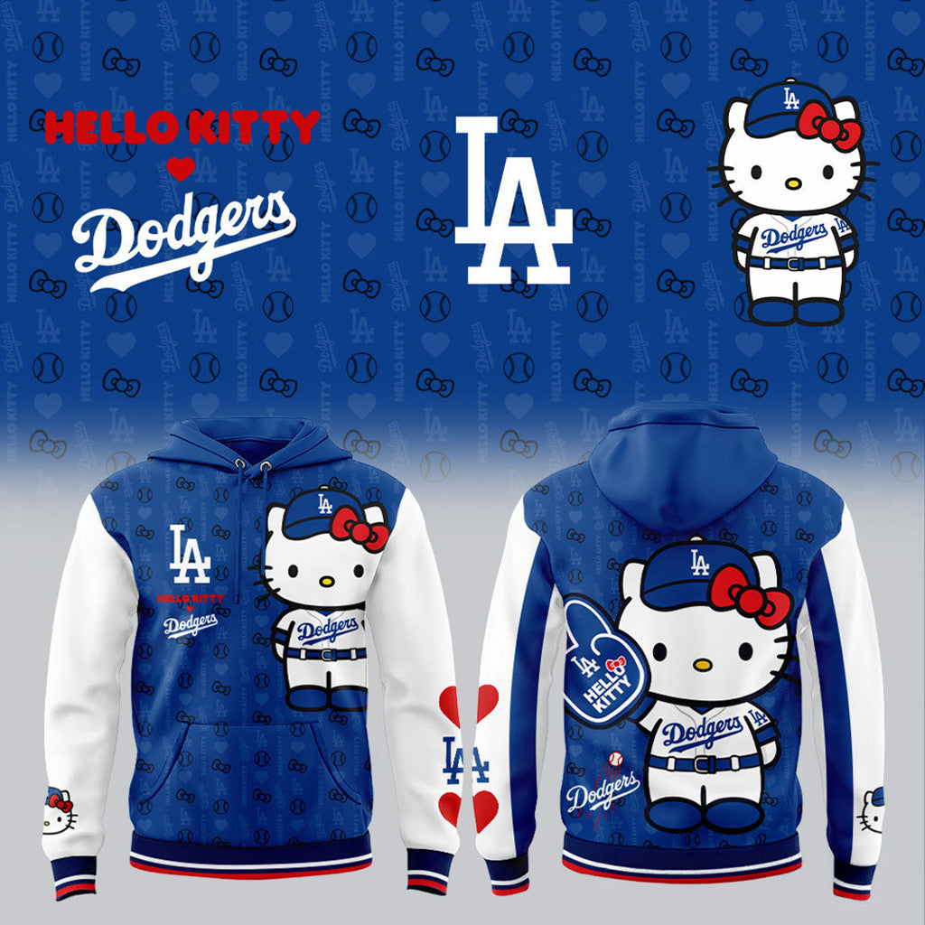 Los Angeles Dodgers Hello Kitty 2026 Hoodie LA Dodgers Merch Adorable Gift For Baseball Fans - Loomnari