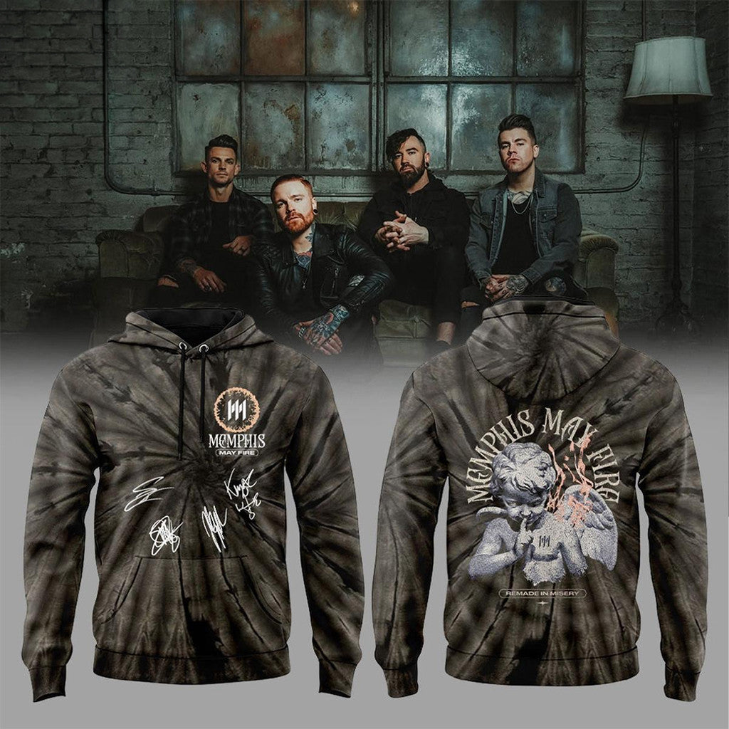 Memphis May Fire Shapeshifter World Tour 2026 Tie Dye Hoodie Memphis May Fire Merch Fan Gifts - Loomnari
