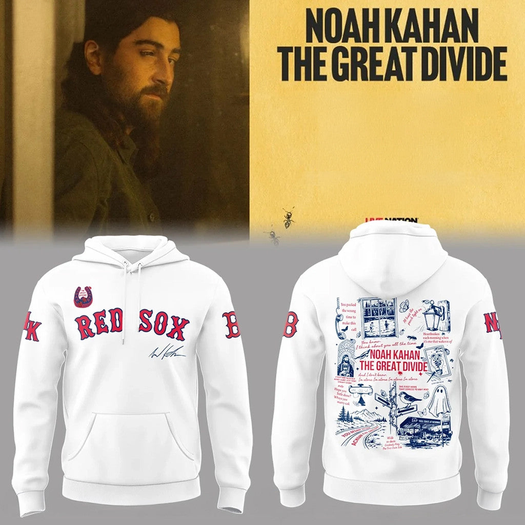 Noah Kahan X Red Sox Merch NK The Great Divide Tour At Fenway Park Boston Hoodie 2026 Fan Gifts - Loomnari
