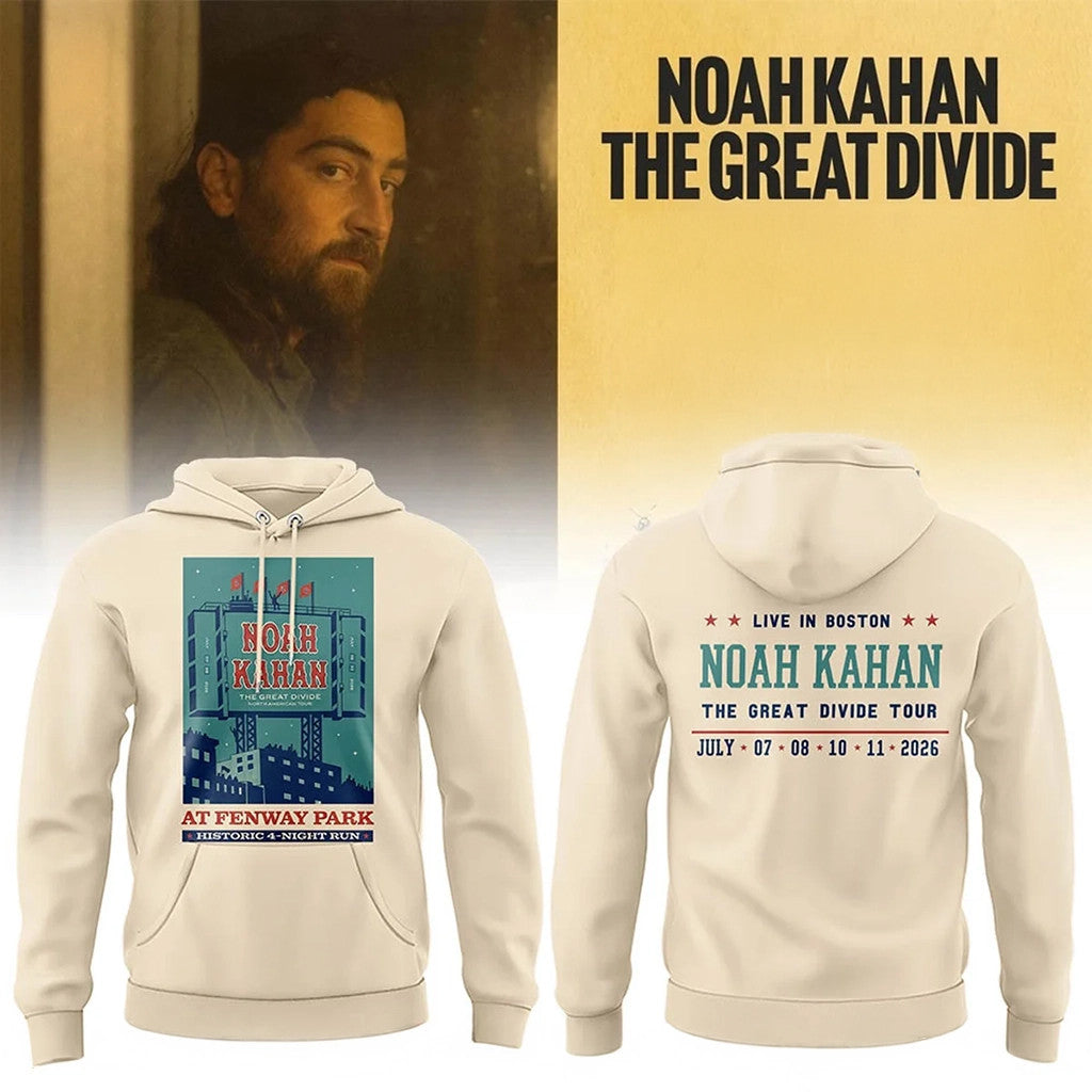 Noah Kahan Boston Merch 2026 The Great Divide Tour At Fenway Park Boston Hoodie Music Fan Gifts - Loomnari