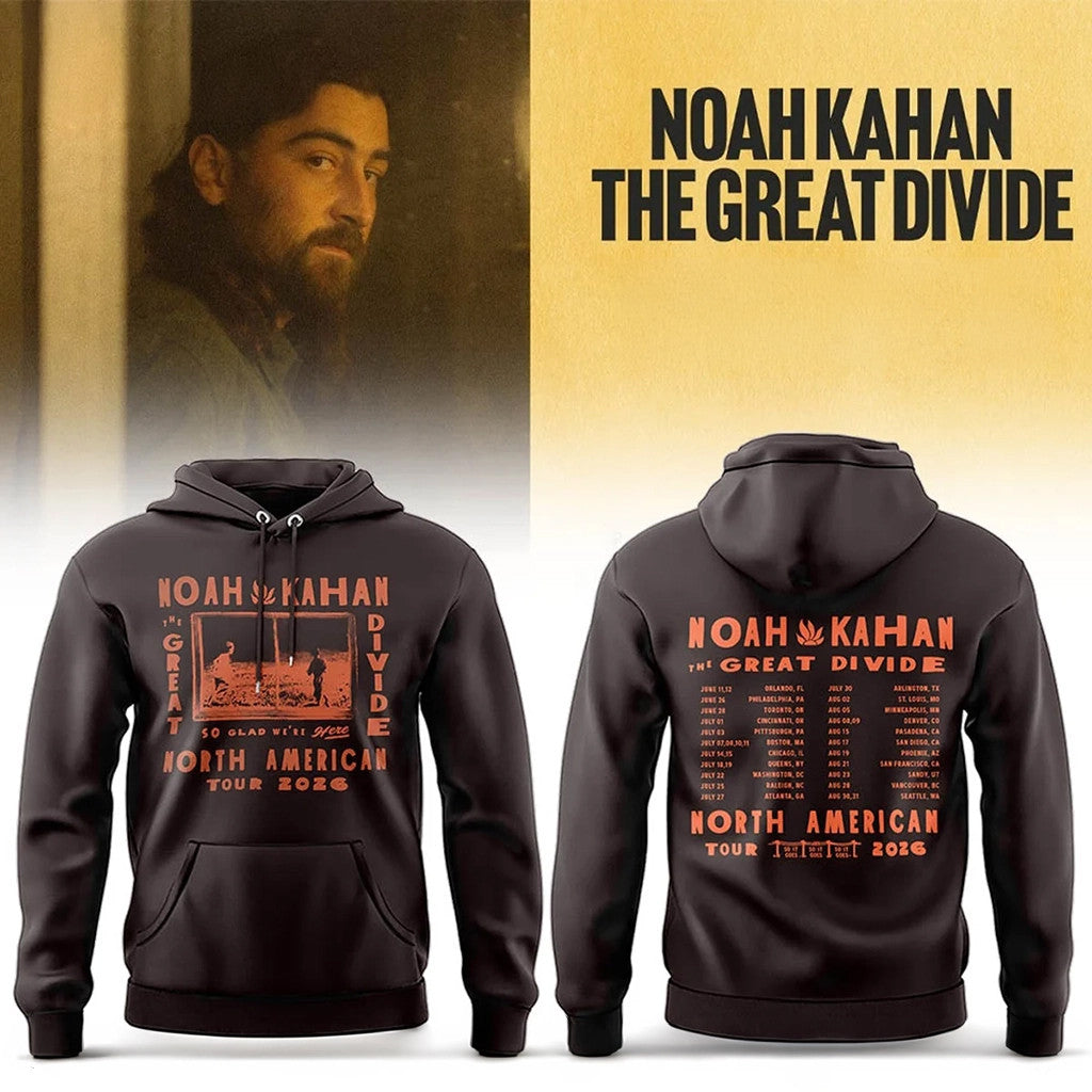 Noah Kahan Merch Tour 2026 NK The Great Divide Tour Hoodie Music Related Gifts For Guys - Loomnari