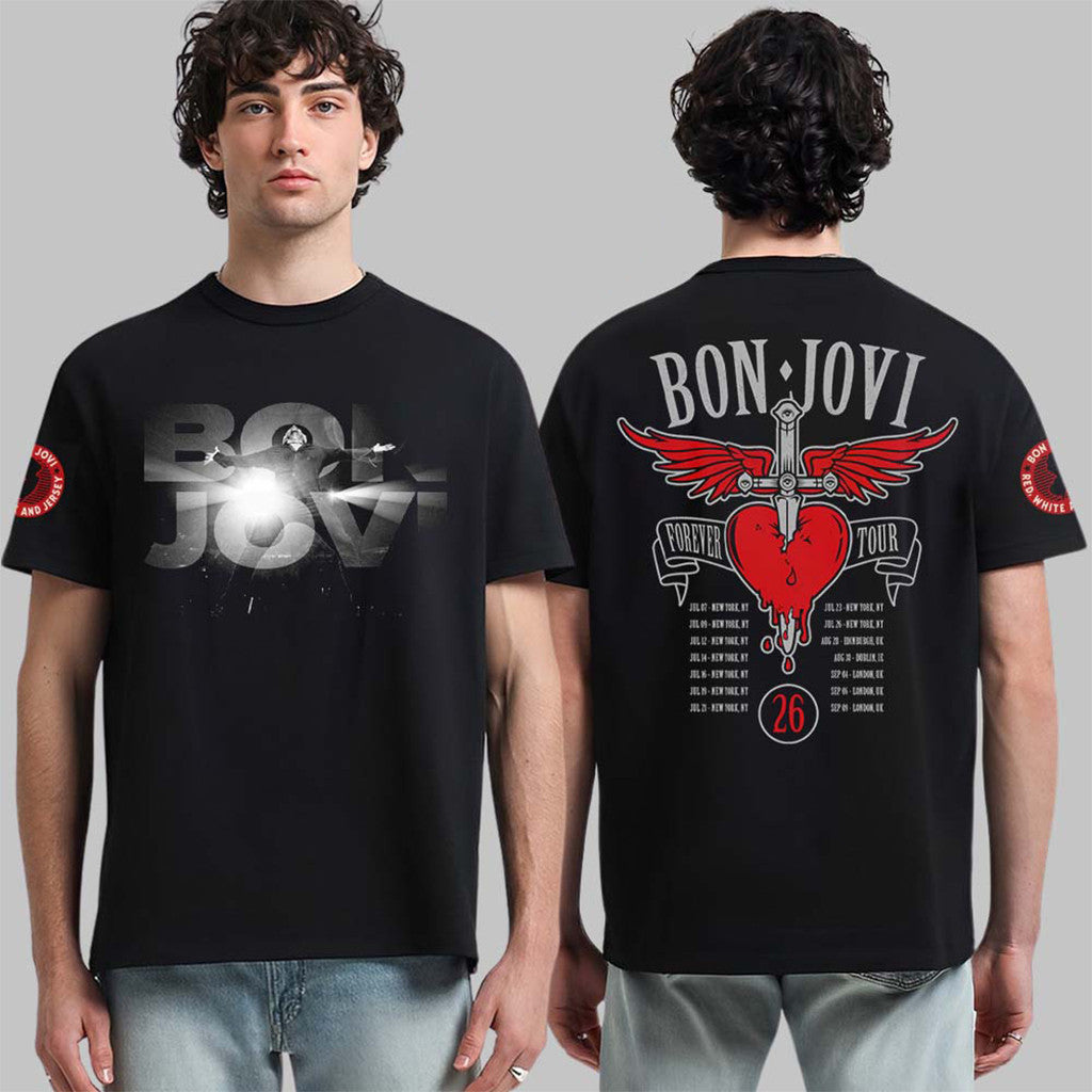 Bon Jovi Forever Tour 2026 Merch Bon Jovi Bright Light T-Shirt Birthday Gift For Him - Loomnari