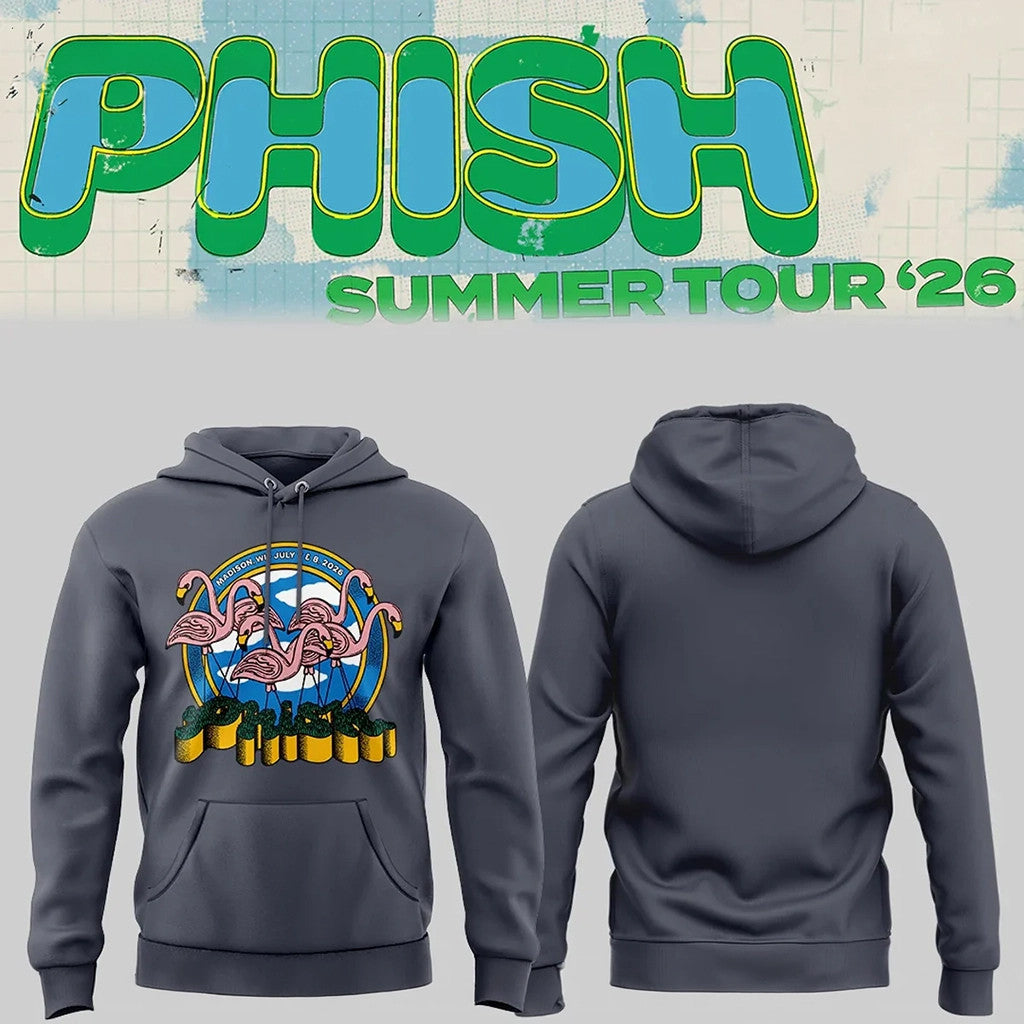 Phish Summer Tour 2026 Flamingo Hoodie Phish Band Merch Gifts For Music Lovers - Loomnari