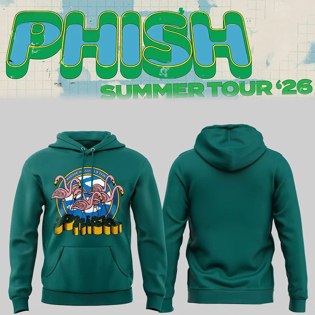 Phish Summer Tour 2026 Hoodie Flamingos Hoodie Phish Merch Gifts For Music Fans - Loomnari