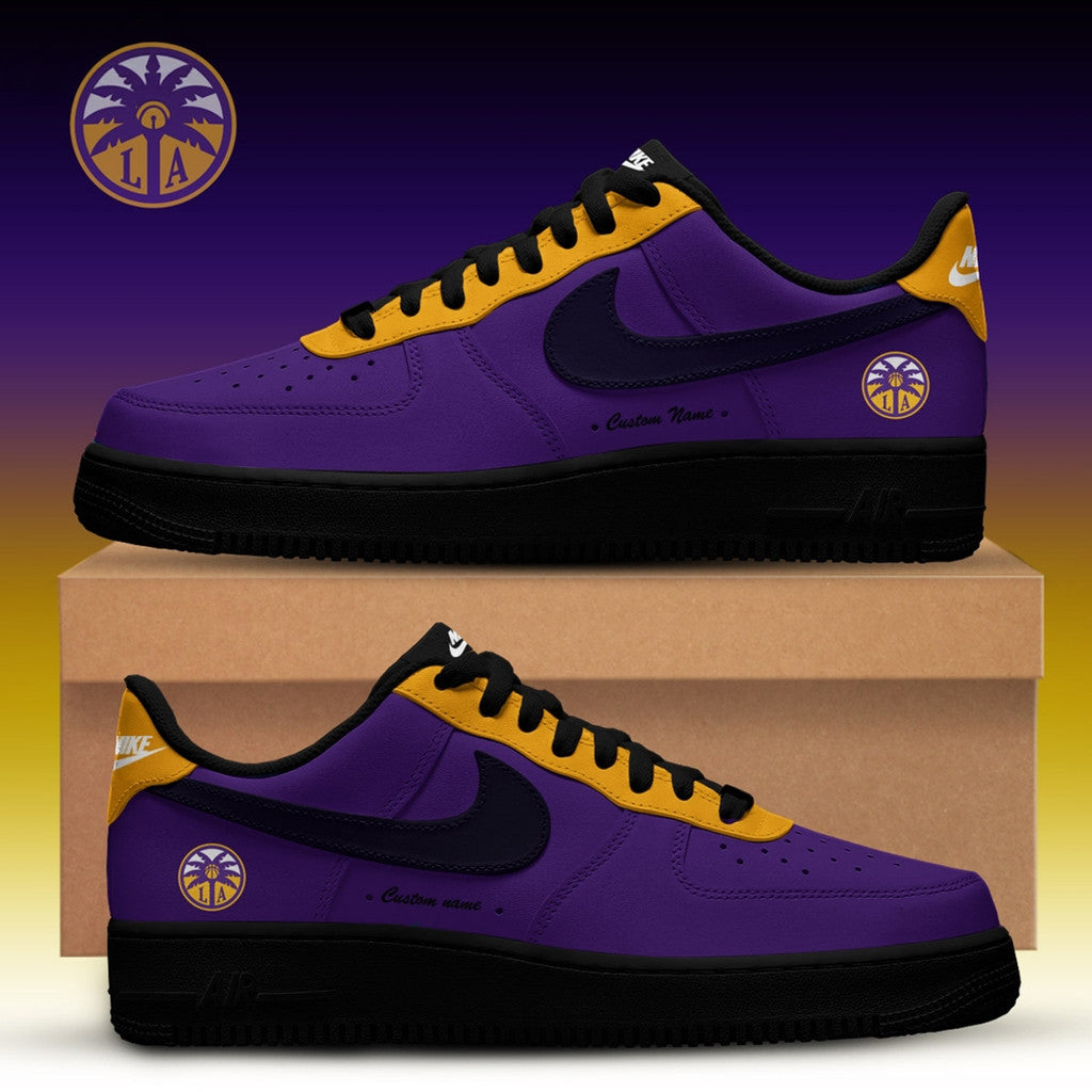 Personalized Los Angeles Sparks WNBA X Back 2 Black Shoes Sneakers For Fans LA Sparks Merch - Loomnari