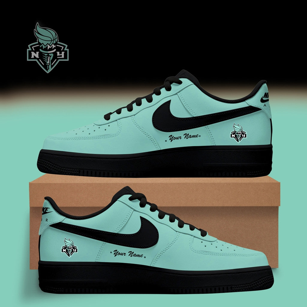 Personalized New York Liberty WNBA X Back 2 Black Shoes Sneakers NY Liberty Merch Best Fan Gift - Loomnari