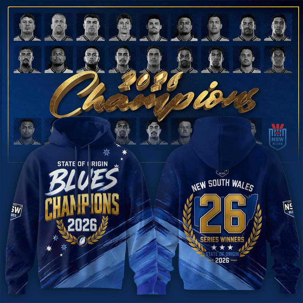 New South Wales Blues 2026 State Of Origin Champions Hoodie NSW Blues Merch Gift For Rugby Fan - Loomnari
