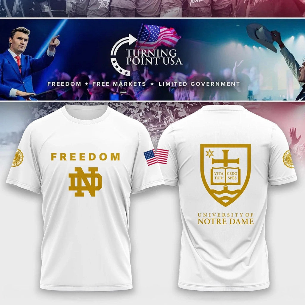Notre Dame Campus Freedom Turning Point USA Shirt 2026 TPUSA Merch Gifts For Husband - Loomnari