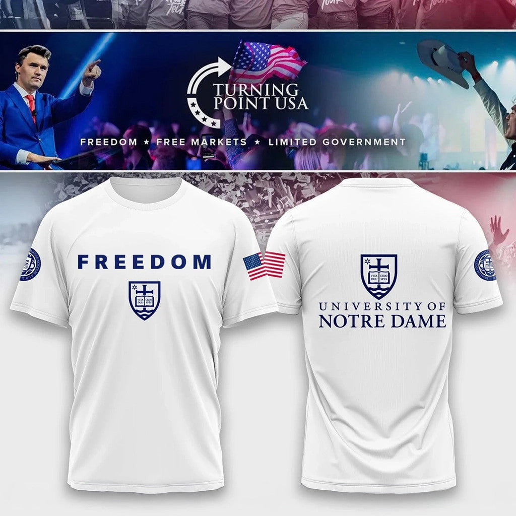 Notre Dame Campus Freedom X Turning Point USA T-Shirt TPUSA Merch Cool Gift For Dad - Loomnari