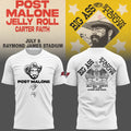 Post Malone X Tampa Bay Buccaneers Big Ass Stadium Tour 2026 White Shirt Post Malone Merch - Loomnari