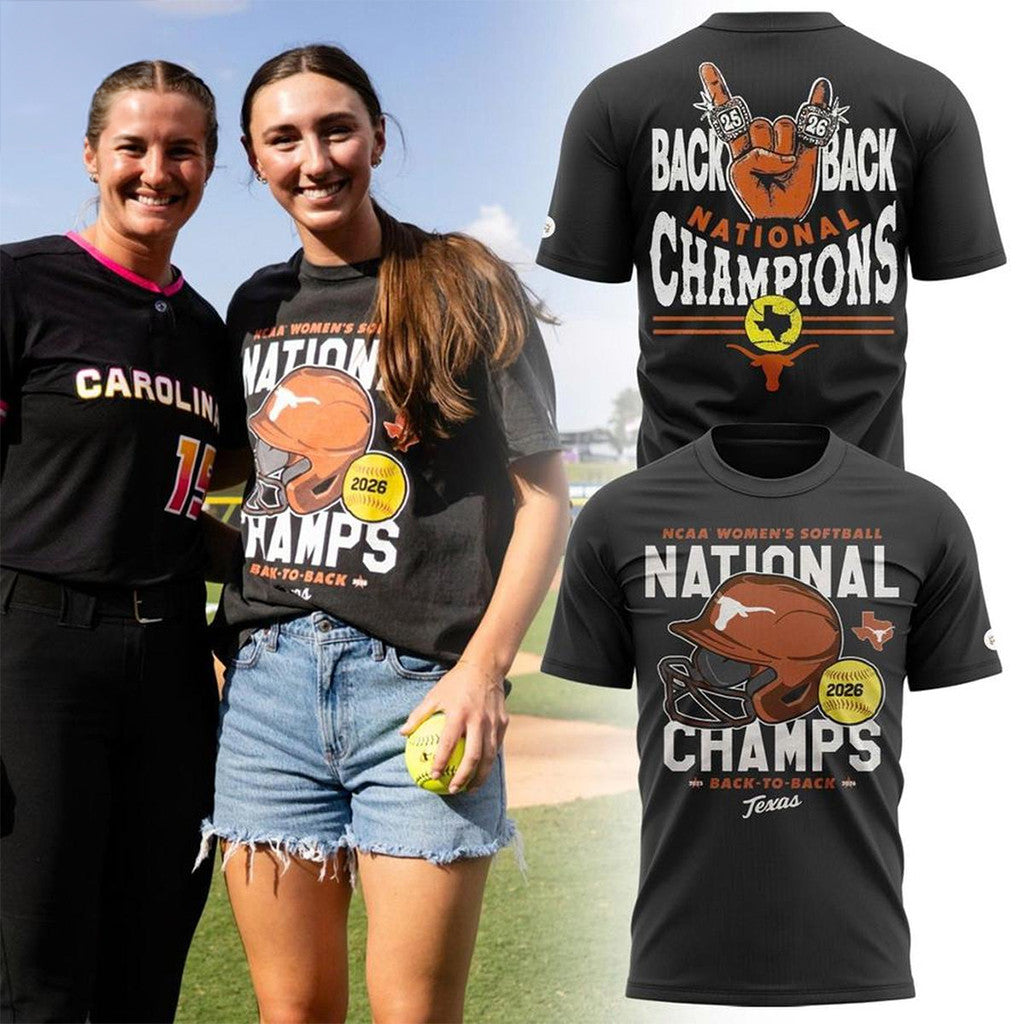 Texas Longhorns Back To Back 2026 Softball National Champions Shirt Texas Longhorns Merch - Loomnari