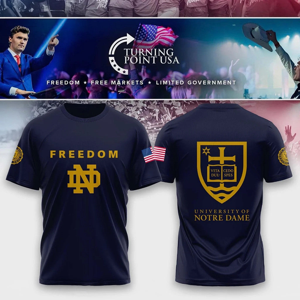 Notre Dame Campus X Freedom Turning Point USA T-Shirt 2026 TPUSA Merch Gift For Brother - Loomnari