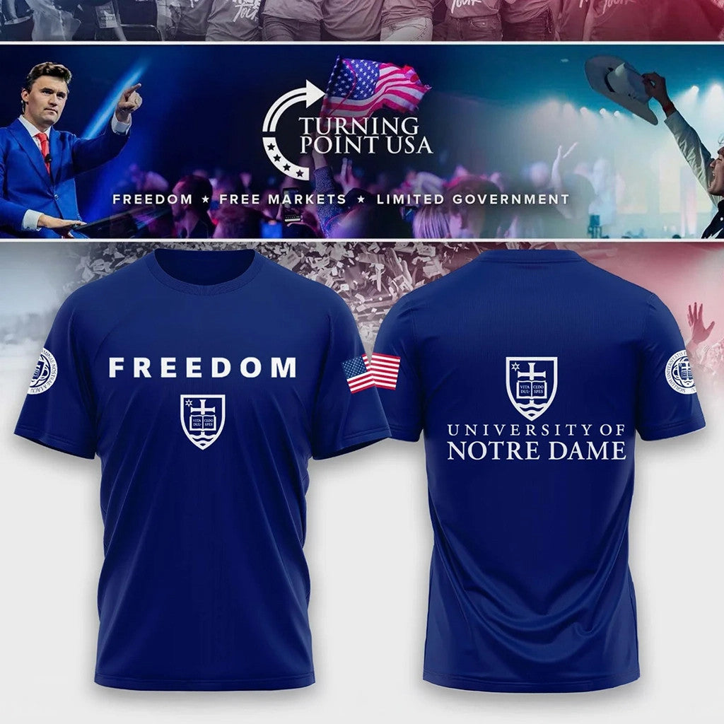 Notre Dame Campus X Freedom Turning Point USA Shirt 2026 TPUSA Merch Gifts For My Boyfriend - Loomnari