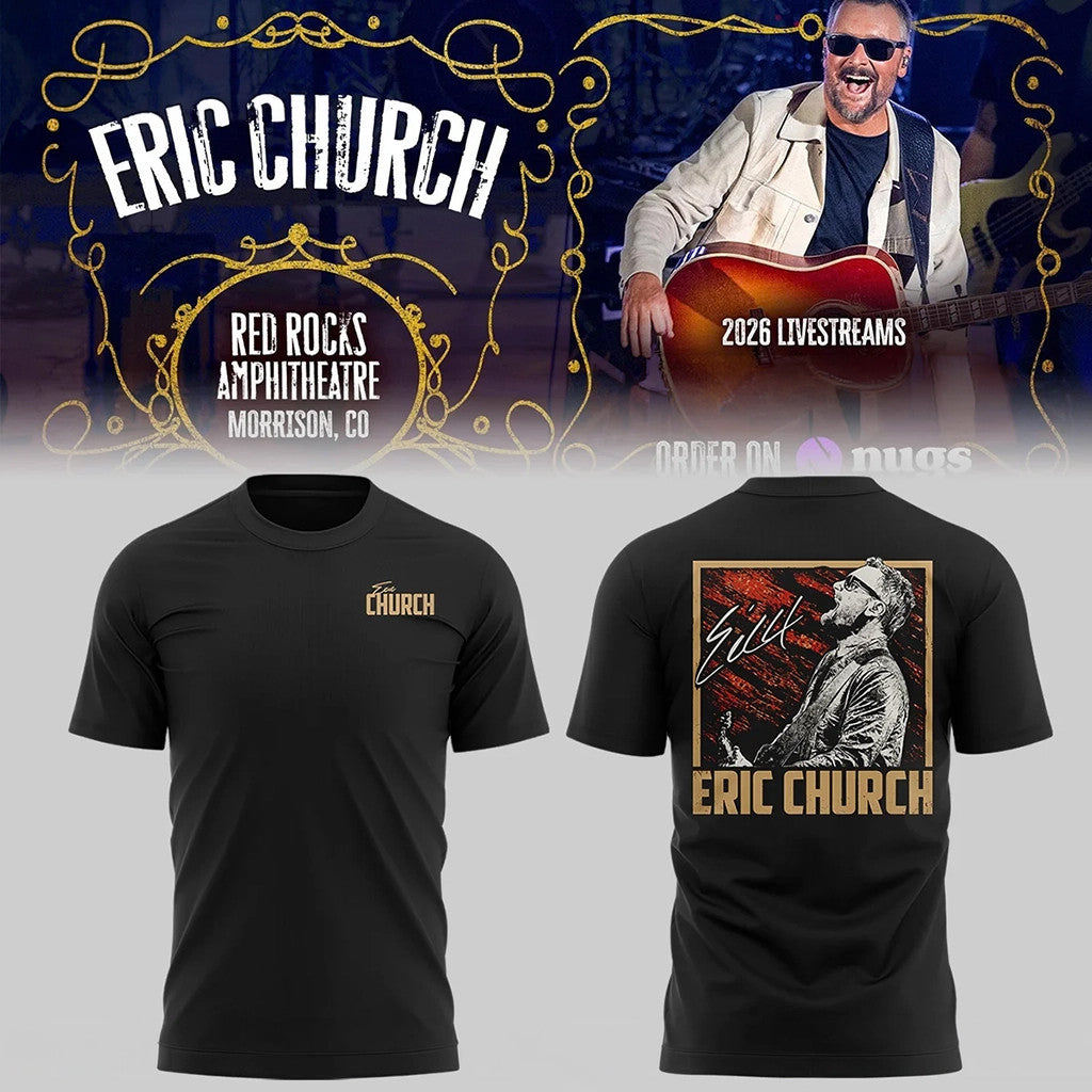 Eric Church Red Rocks Amphitheatre Shirt 2026 Eric Church Red Rocks Merch Gift For Music Fans - Loomnari