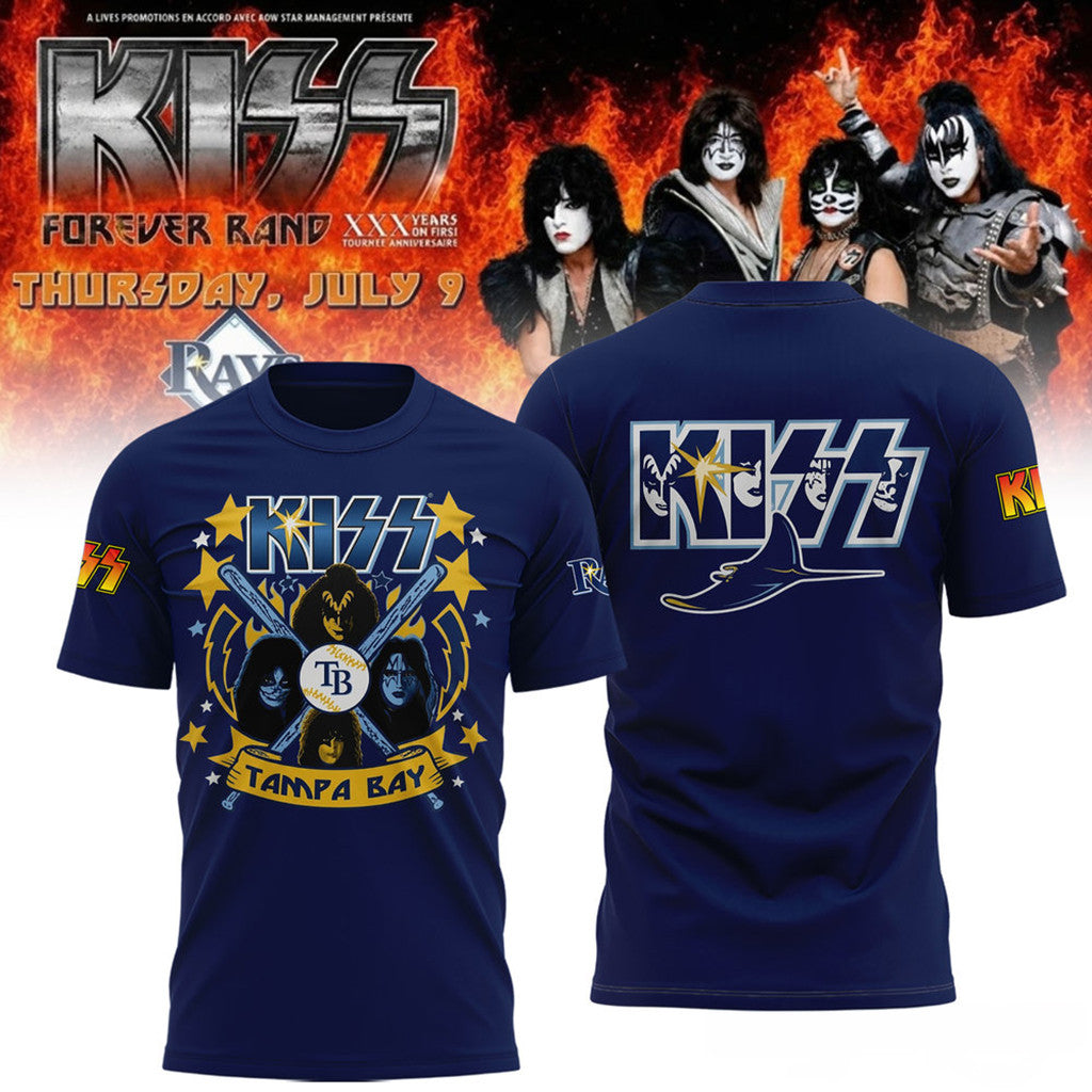 Tampa Bay Rays KISS Forever Band Tour 2026 T-Shirt KISS Merch Presents For Music Lovers - Loomnari