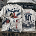 Jude Bellingham T-Shirt #10 Hey Jude England National Team 2026 World Cup Merch Fan Gifts - Loomnari