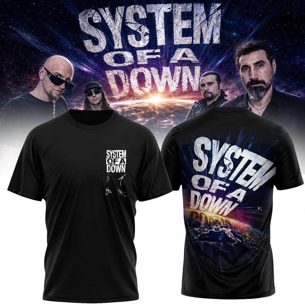 System Of A Down Merch 2026 System Of A Down Tour Signature Shirt Music Gift For Husband - Loomnari
