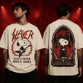 Snoopy X Slayer Play It Faster Burn It Louder T-Shirt Slayer Merch Gifts For My Brother - Loomnari