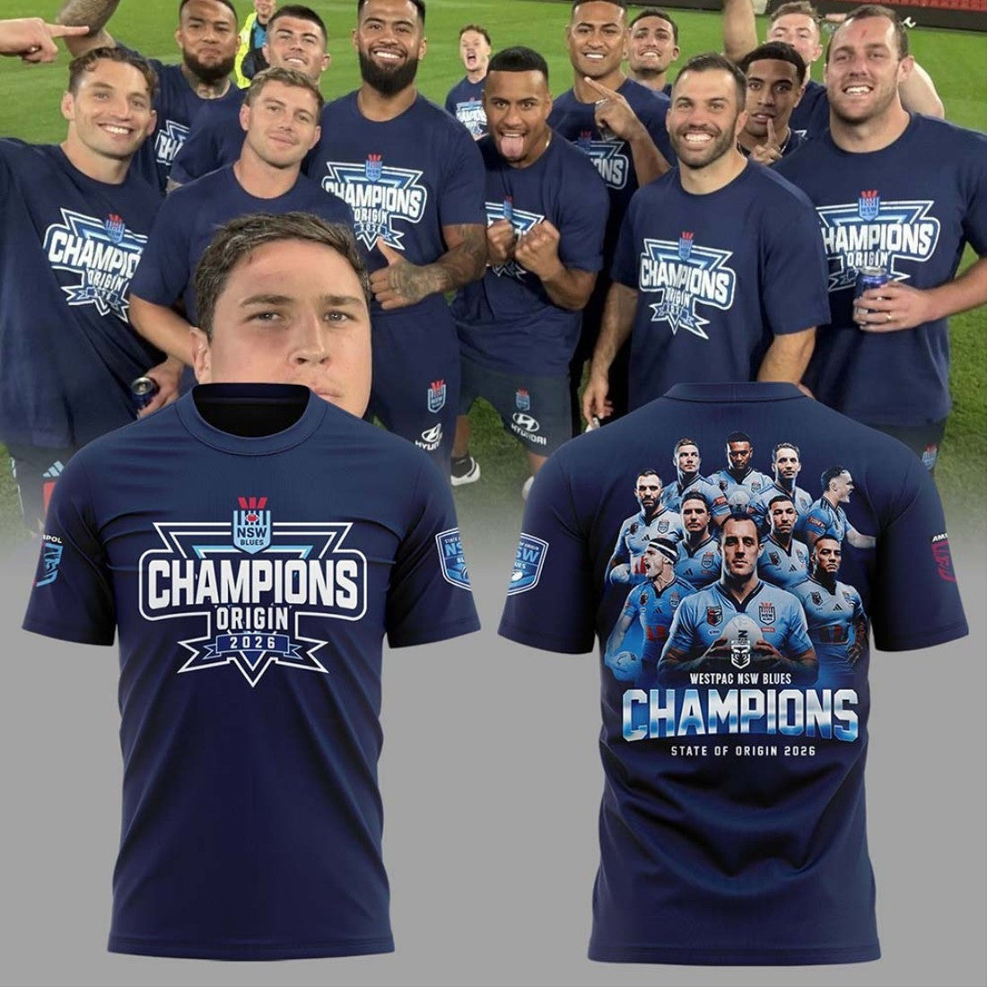 Westpac NSW Blues Champions State Of Origin 2026 T-Shirt NSW Blues Merch Gift For Fans - Loomnari