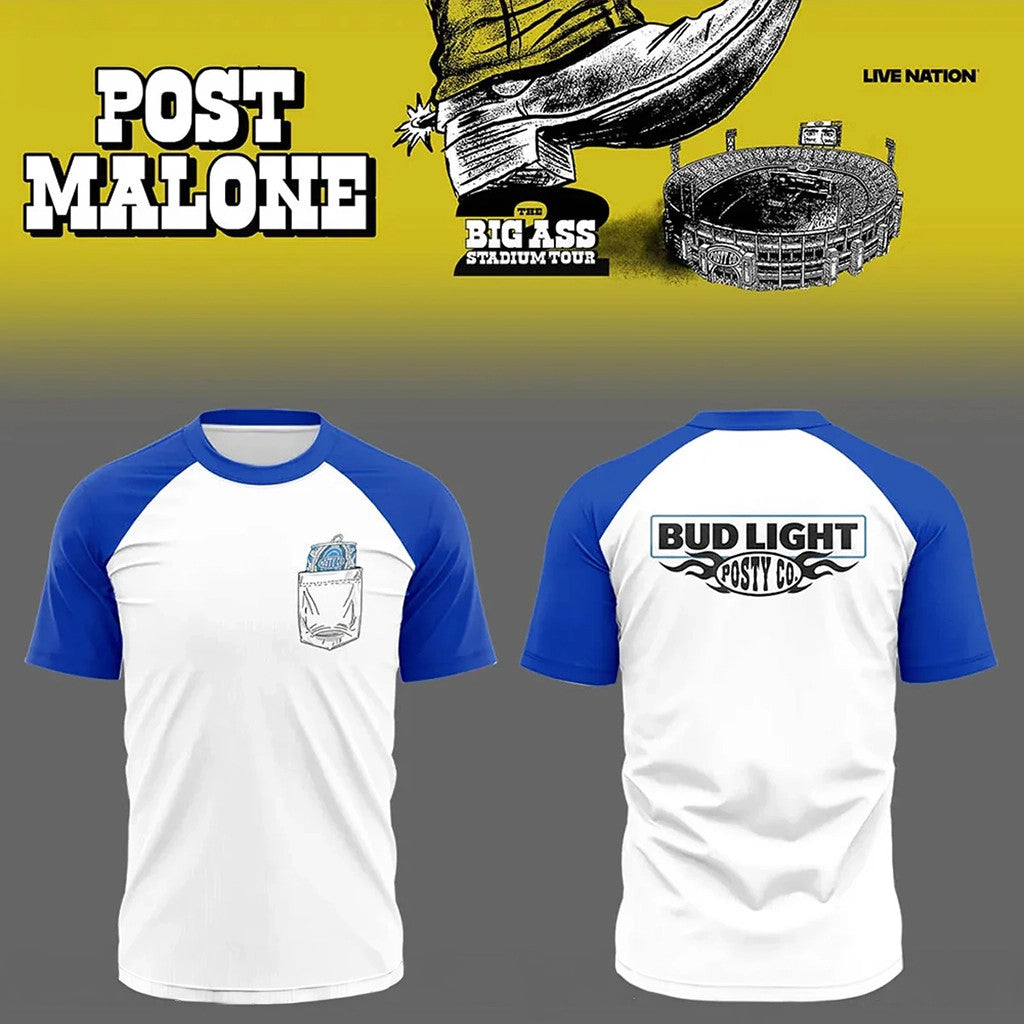 Post Malone Tour Merch 2026 The Big Ass Stadium Tour T-Shirt Gift For Music Fans - Loomnari