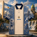 Argentina Maradona Vintage Tribute Polo Shirt Argentina World Cup Merch Football Fan Gifts - Loomnari