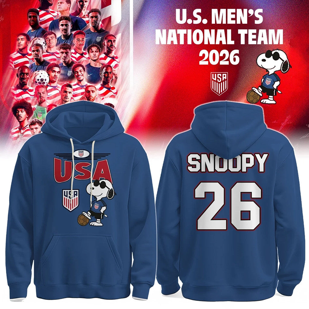 USA Soccer X Peanuts Hoodie 2026 USMNT Merch Soccer Fan Apparel Gift for Brothers - Loomnari