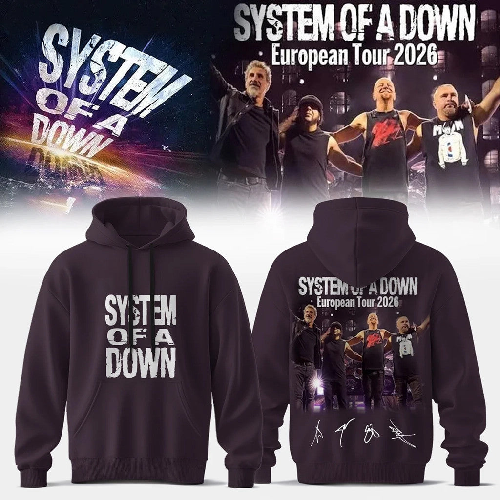 System Of A Down Europe UK Stadium Tour 2026 Signature Hoodie SOAD Merch Gift For Dad - Loomnari