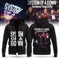 SOAD Merch 2026 System Of A Down Europe Tour Signature Zip Hoodie Gifts For Music Lovers - Loomnari