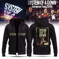 SOAD Merch 2026 System Of A Down Europe UK Stadium Tour Signature Zip Hoodie Gift For Fans - Loomnari