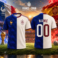Personalized France Vs Spain 2026 World Cup Split Football Jersey Shirt Gift For Football Fans - Loomnari