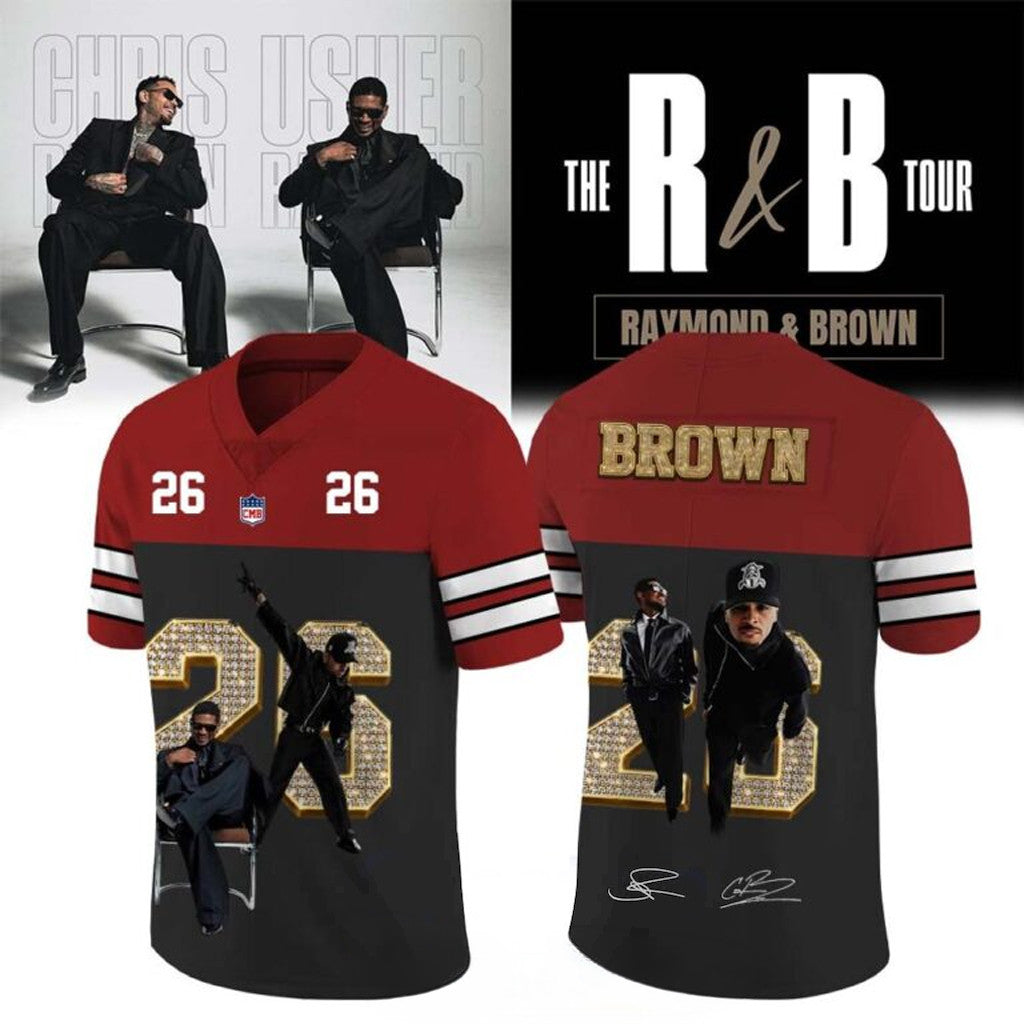 Chris Brown R And B Tour Baseball Jersey Team Brown Jersey R&B Tour Merch 2026 Gift For Fans - Loomnari