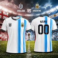 Personalized England X Argentina World Cup 2026 Matchup Split Jersey Shirt Football Fan Gear - Loomnari