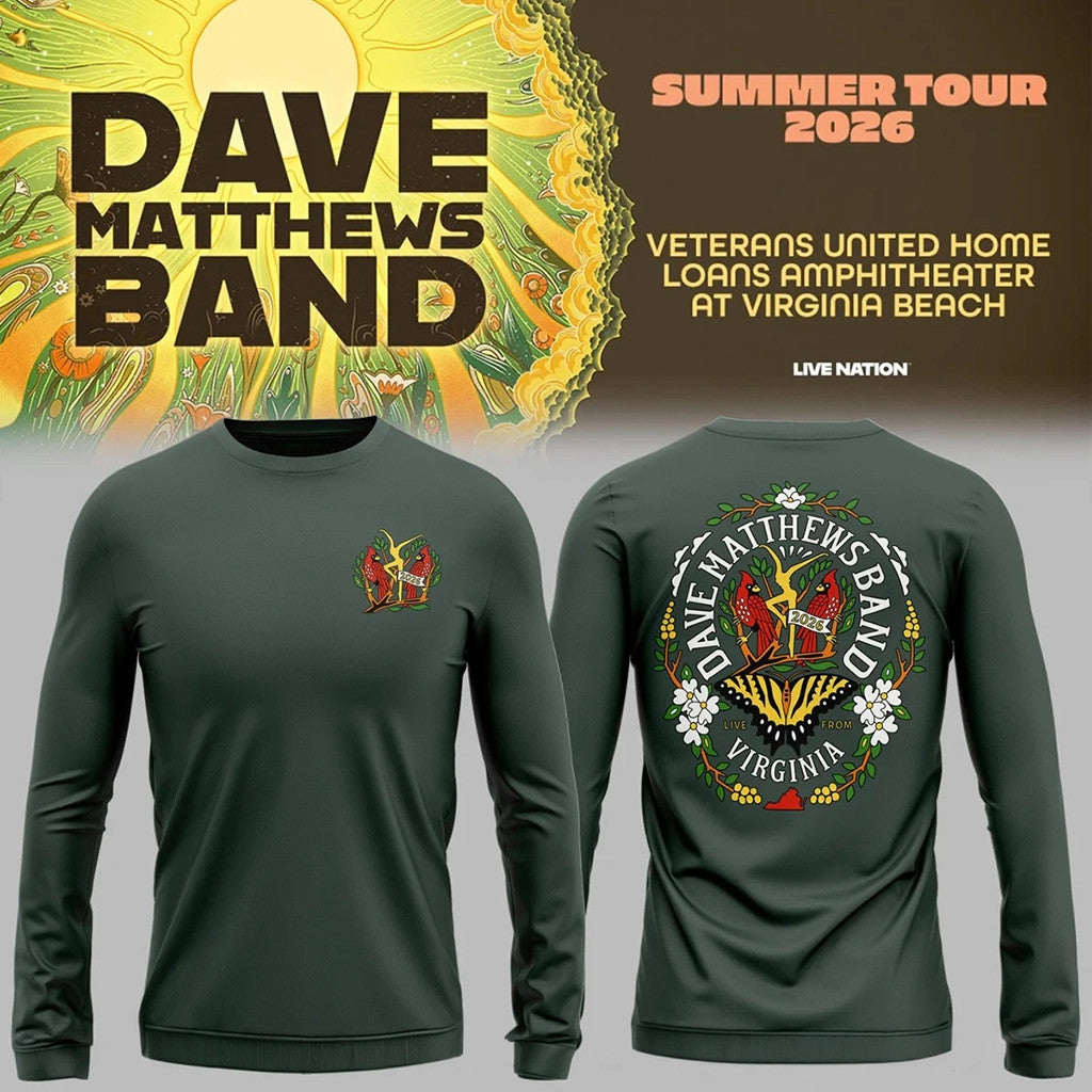 Dave Matthews Band Summer Tour 2026 Virginia Beach Long Sleeve Shirt DMB Merch Music Fan Gifts - Loomnari
