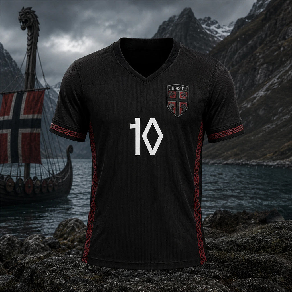 Norway National Football Team Viking Black Metal Inspired Football Jersey No 10 Jersey Fan Gear - Loomnari