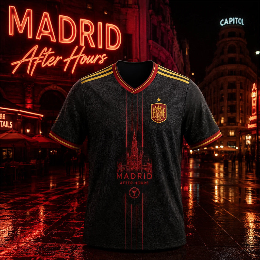 Spain National Football Team Madrid After Hours Football Jersey Spain World Cup 2026 Merch - Loomnari
