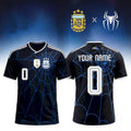 Personalized Argentina X Spider Man Away Soccer Jersey Argentina World Cup 2026 Merch Fan Gifts - Loomnari