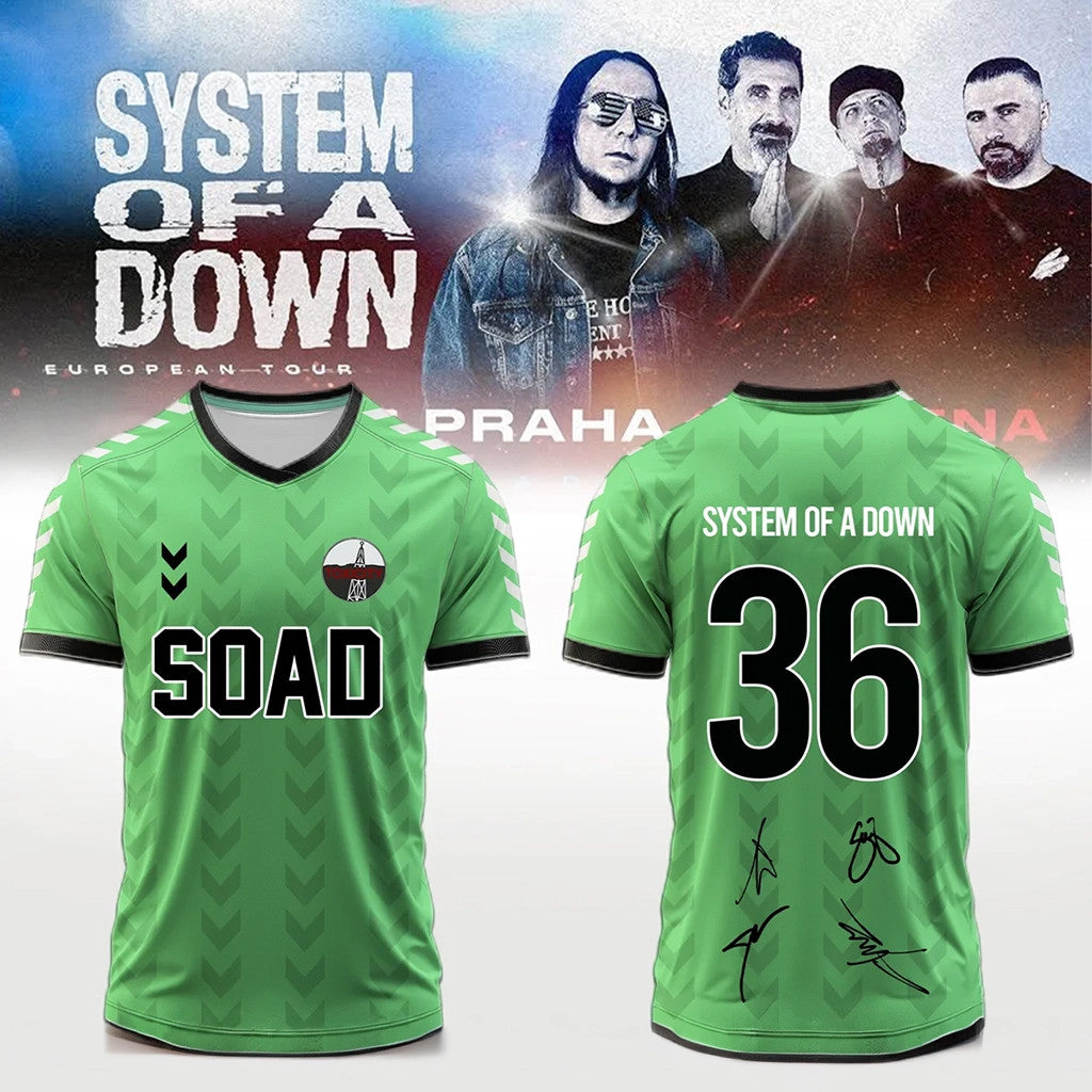System Of A Down Europe UK Stadium Tour 2026 Signature Jersey SOAD Merch Music Lover Gifts - Loomnari