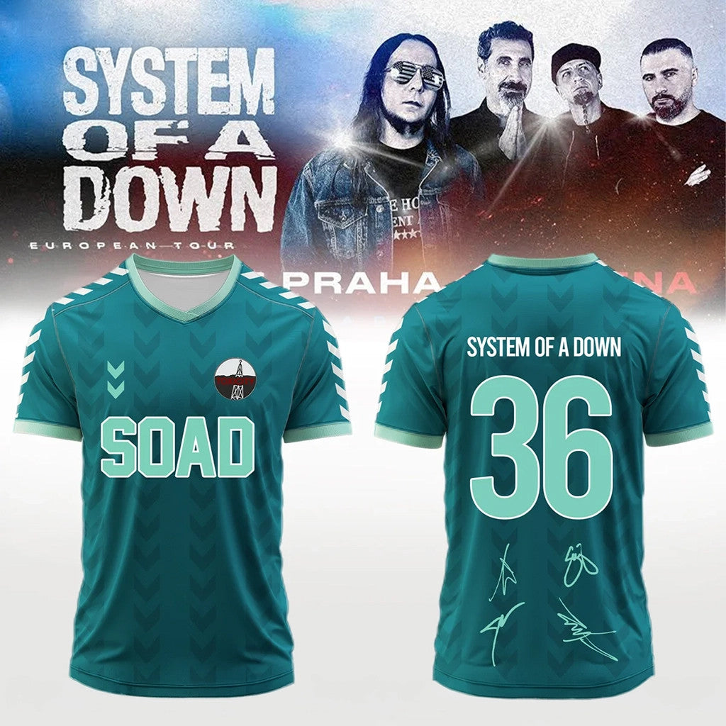 System Of A Down Merch 2026 SOAD Europe UK Stadium Tour Baseball Jersey Fan Apparel Signed - Loomnari