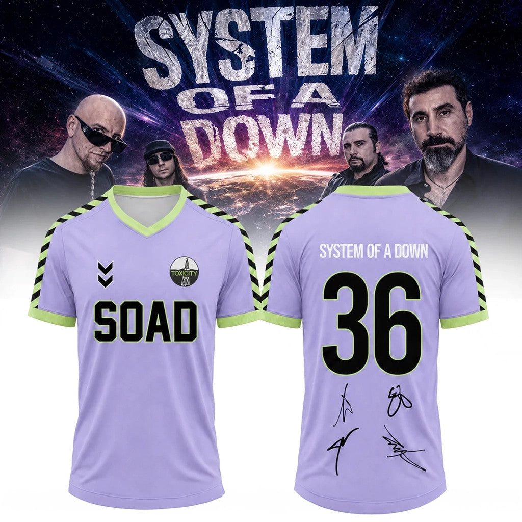 SOAD Merch 2026 System Of A Down Toxicity Tour Signature Jersey Cool Gift For Music Lovers - Loomnari