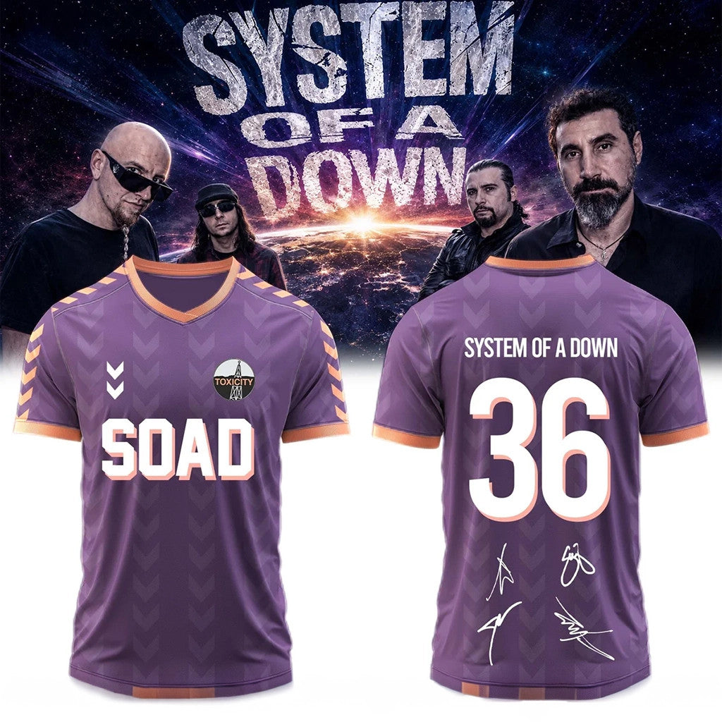 SOAD Tour Merch 2026 System Of A Down EU Uk Tour Signature Jersey Best Gifts For Music Lovers - Loomnari