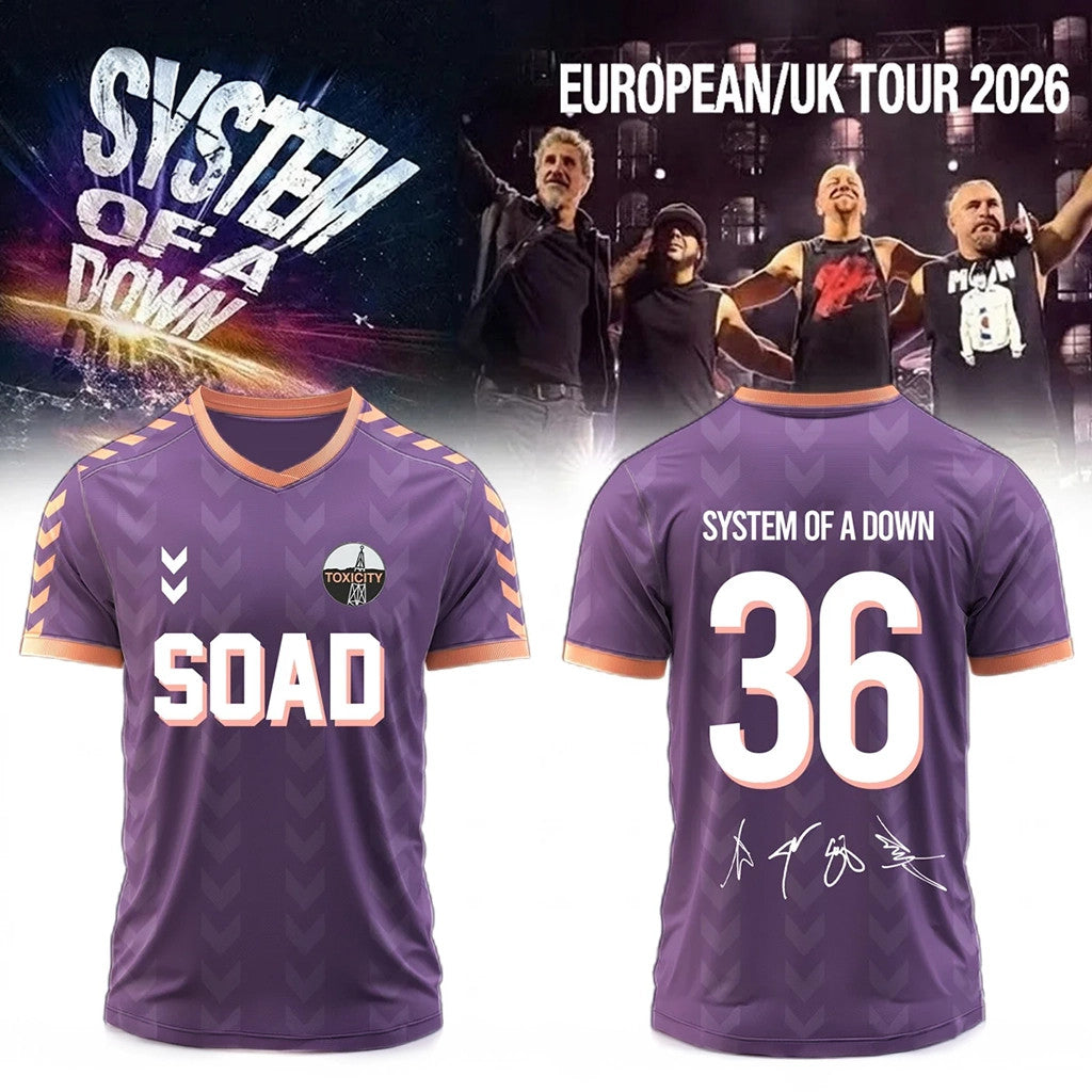 System Of A Down Merch 2026 SOAD Tour Toxicity Signed Jersey Music Related Gifts For Guys - Loomnari