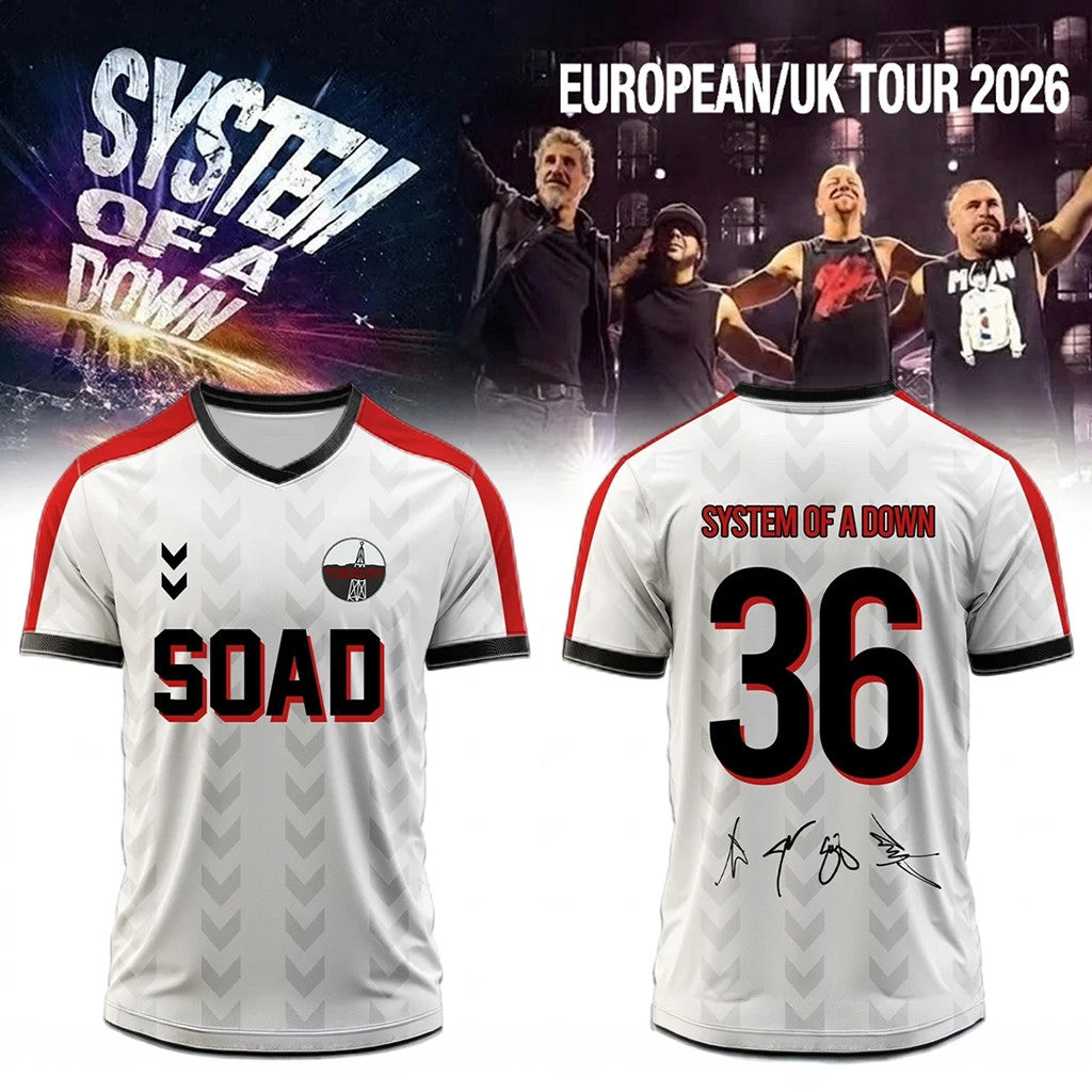 System Of A Down Merch 2026 SOAD Tour Toxicity Signature Jersey Cool Gifts For Music Lovers - Loomnari