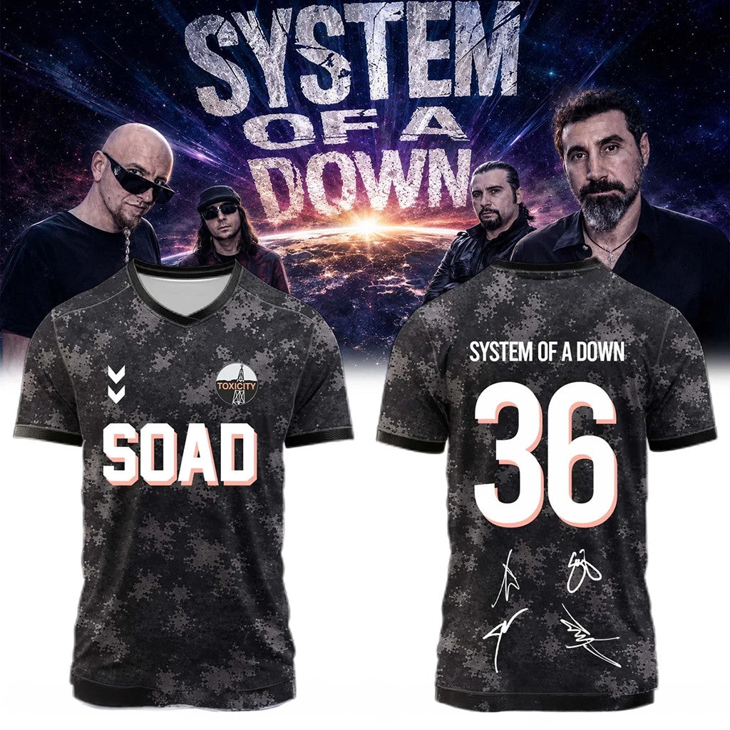 SOAD Tour Merch 2026 System Of A Down EU Uk Tour Signature Jersey Music Fan Gift For Him - Loomnari
