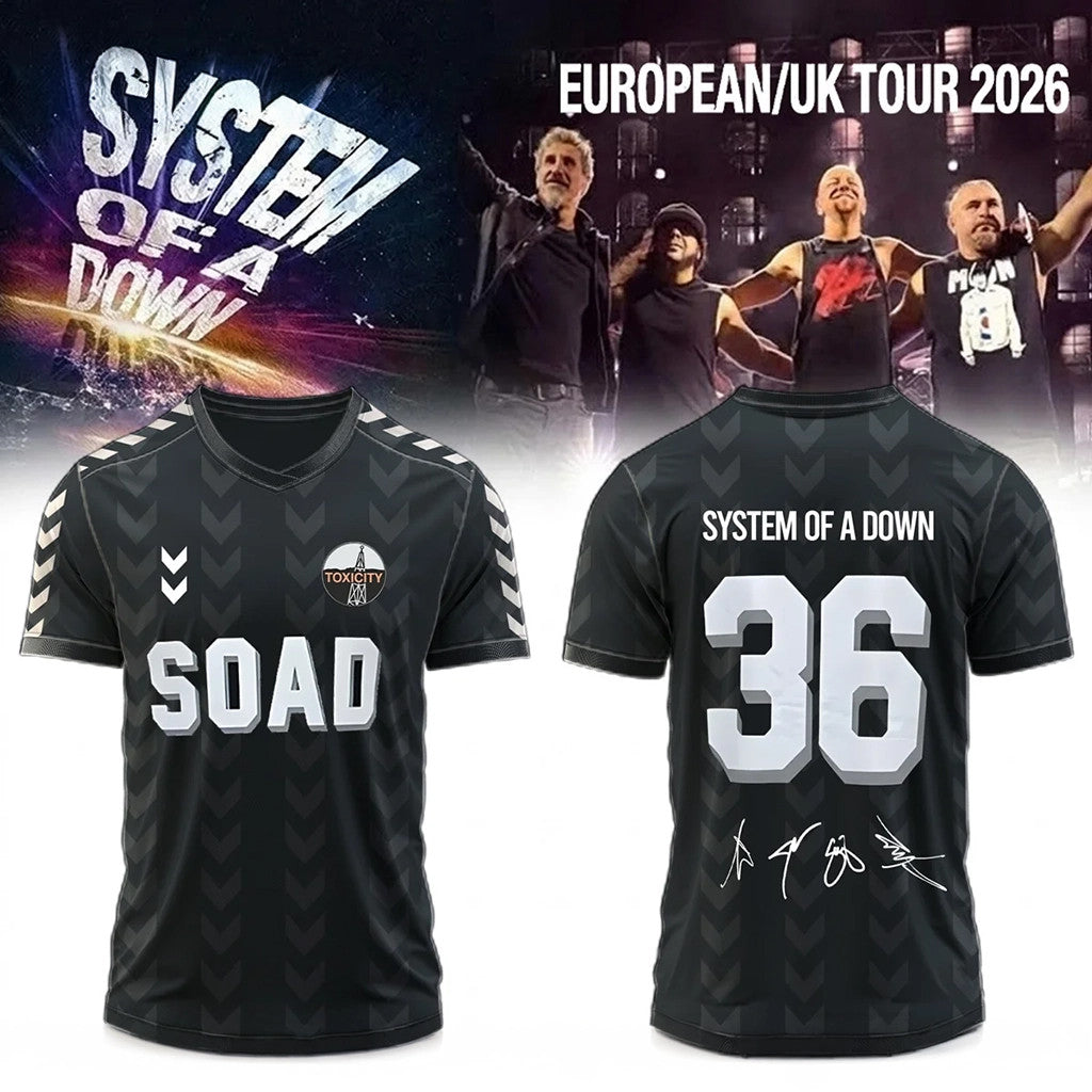 System Of A Down Merch 2026 SOAD Europe UK Stadium Tour 2026 Signed Jersey Gift For Fans - Loomnari