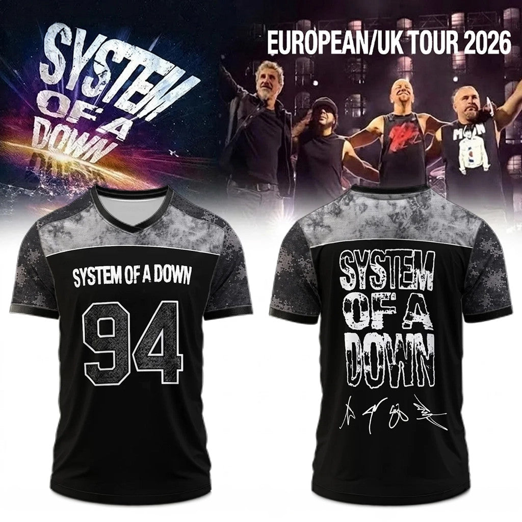 System Of A Down Merch 2026 SOAD Europe UK Stadium Tour Signed Jersey Music Gift Ideas For Guys - Loomnari