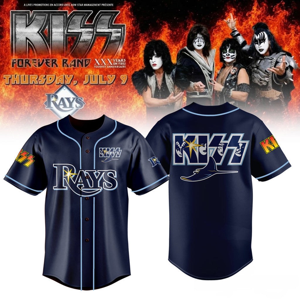 Tampa Bay Rays KISS Forever Band Tour 2026 Baseball Jersey KISS Merch Gifts For Music Lovers - Loomnari